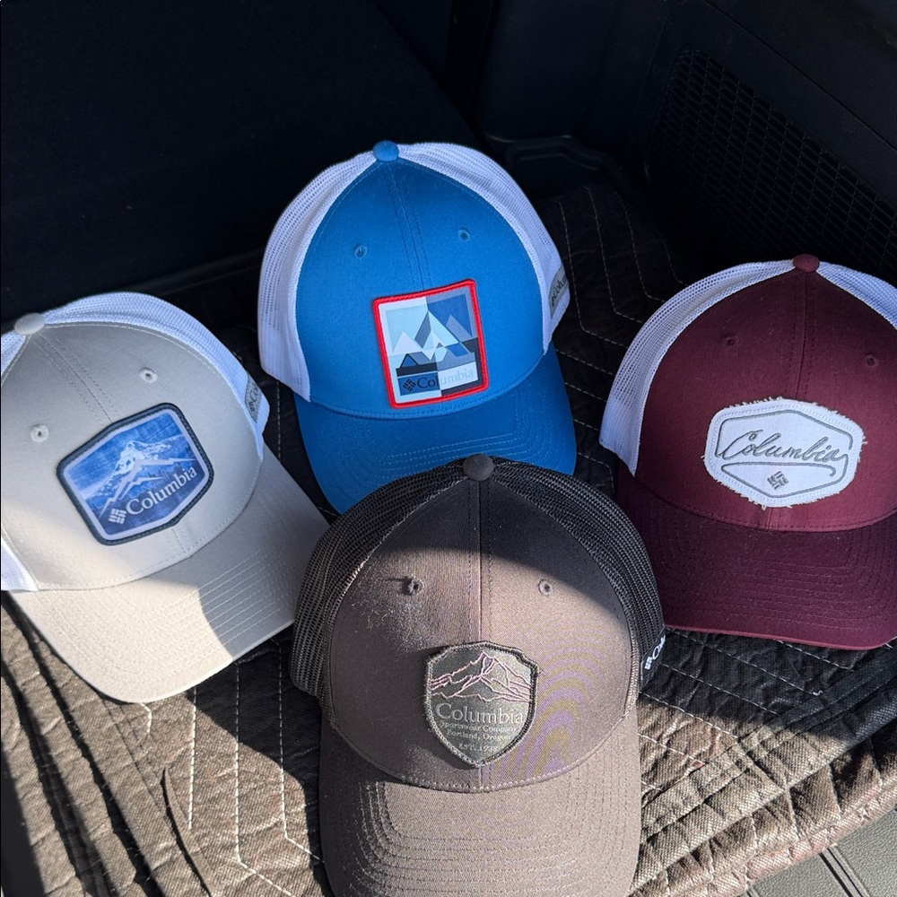 Columbia Trucker Hat Collection - Blue, Gray, Black, Burgundy